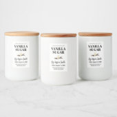 Aangepast Vanille Suiker Label AF_01sq Voedselcontainer Etiket (Flessen)