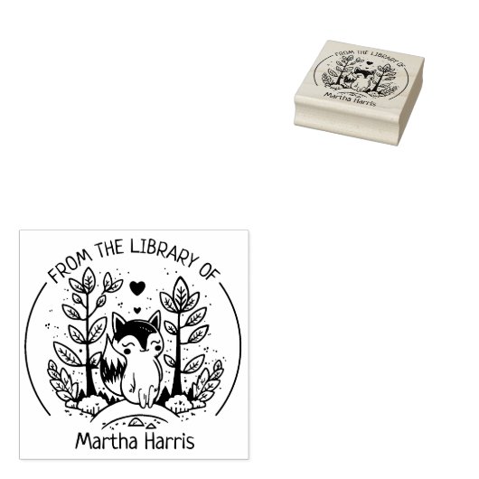 Aangepast vanuit de bibliotheek van Cute Fox Rubberstempel (Gestempeld)