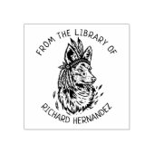 Aangepast vanuit de bibliotheek van, Fox Book Rubberstempel (Afrduk)