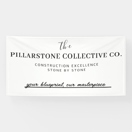 Aangepast Vastgoed Bouwbedrijf Naam Banne Spandoek (Horizontaal)