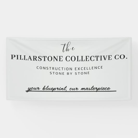 Aangepast Vastgoed Bouwbedrijf Naam Banne Spandoek (Horizontaal)