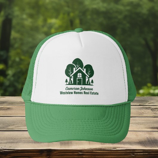 Aangepast vastgoedbedrijf Forest Green Realtor Trucker Pet