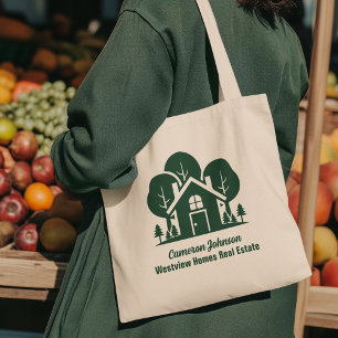 Aangepast vastgoedbedrijf Forest Home Realtor Tote Bag
