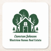 Aangepast vastgoedbedrijf Forest Open House Kartonnen Onderzetters (Voorkant)