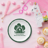 Aangepast vastgoedbedrijf Forest Open House Papieren Bordje (Feest)