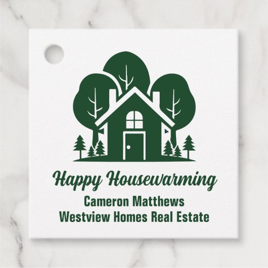 Aangepast vastgoedbedrijf Green Forest House Bedankjes Labels (Voorkant)