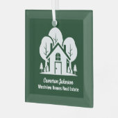 Aangepast vastgoedbedrijf Green Forest House Glas Ornament (Voorkant links)