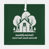 Aangepast vastgoedbedrijf Green Forest House Glas Ornament (Achterkant)