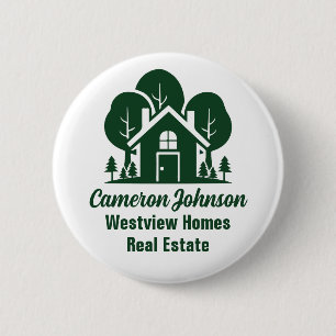Aangepast vastgoedbedrijf Green Forest House Ronde Button 5,7 Cm