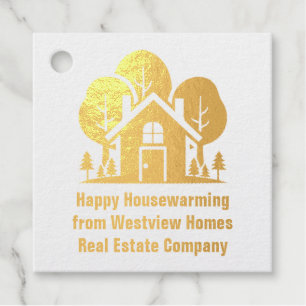Aangepast Vastgoedbedrijf Housewarming Gold Bedankjes Labels