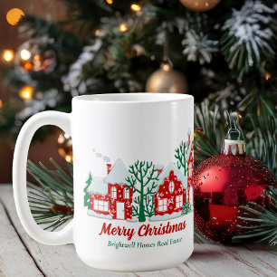 Aangepast vastgoedbedrijf Prettig Kerstfeest Koffiemok