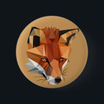 Aangepast veelhoek voor vos ronde button 5,7 cm<br><div class="desc">Abstract veelhoekvormig rood vosvormig design en uw keuze uit accentachtergrondkleur!</div>