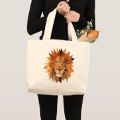 Aangepast veelhoekige lion grote tote bag (Voorkant (product))