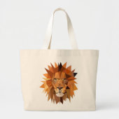 Aangepast veelhoekige lion grote tote bag (Voorkant)