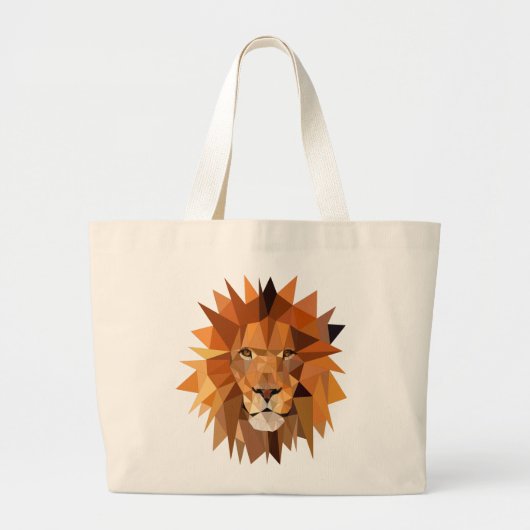 Aangepast veelhoekige lion grote tote bag (Voorkant)