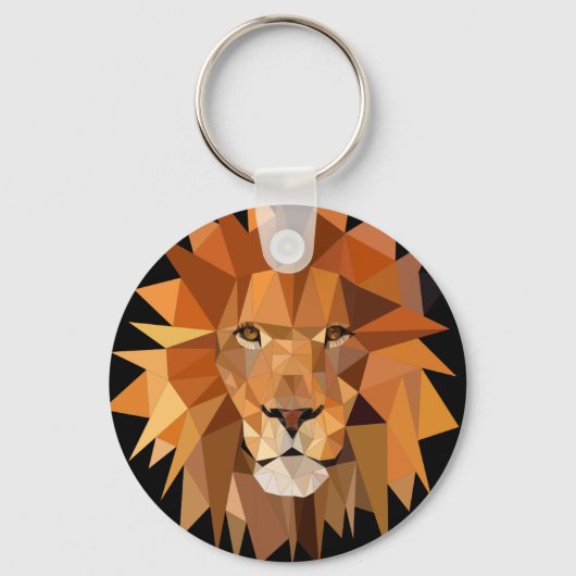 Aangepast veelhoekige lion sleutelhanger (Voorkant)