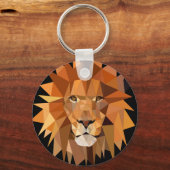 Aangepast veelhoekige lion sleutelhanger (Voorkant)