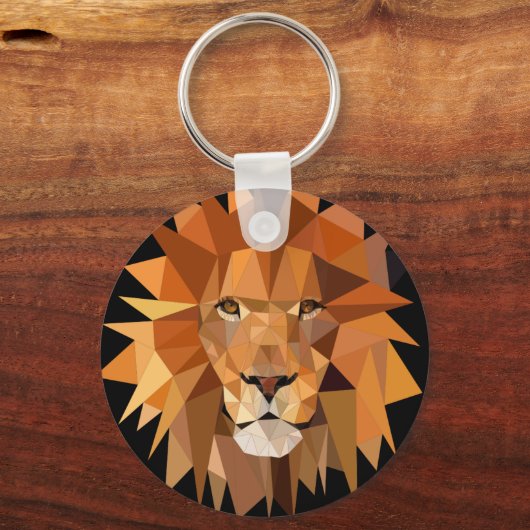 Aangepast veelhoekige lion sleutelhanger (Voorkant)