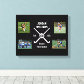 Aangepast veld Hockey Foto Collage Naam Team numme Canvas Afdruk (Insitu (Houten vloer))