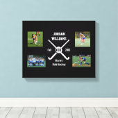 Aangepast veld Hockey Foto Collage Naam Team numme Canvas Afdruk (Insitu (Houten vloer))
