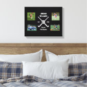 Aangepast veld Hockey Foto Collage Naam Team numme Canvas Afdruk (Insitu (Slaapkamer))