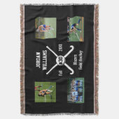 Aangepast veld Hockey Foto Collage Naam Team numme Deken (Voorkant Verticaal)