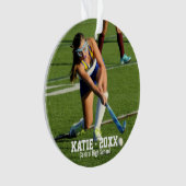 Aangepast veld Hockey Foto Collage Naam Team numme Ornament (voorkant)