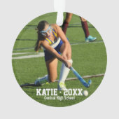 Aangepast veld Hockey Foto Collage Naam Team numme Ornament (achterkant)