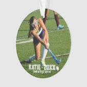 Aangepast veld Hockey Foto Collage Naam Team numme Ornament (voorkant)