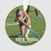 Aangepast veld Hockey Foto Collage Naam Team numme Ornament (voorkant)