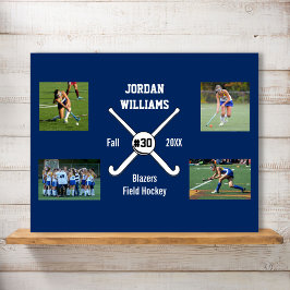 Aangepast veld Hockey Foto Collage Naam Team numme Poster