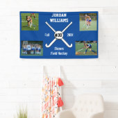 Aangepast veld Hockey Foto Collage Naam Team numme Spandoek (Insitu)