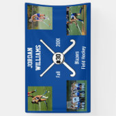 Aangepast veld Hockey Foto Collage Naam Team numme Spandoek (Verticaal)