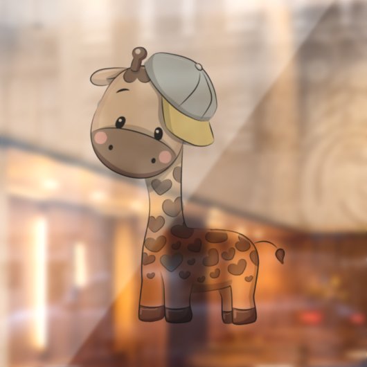 Aangepast venster Baby Boy Giraffe Cling Raamsticker (Vel 2)