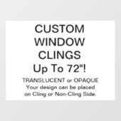 Aangepast venster met VOLLEDIG OPAQUE BLAD 11 x 8 Raamsticker (Vel)