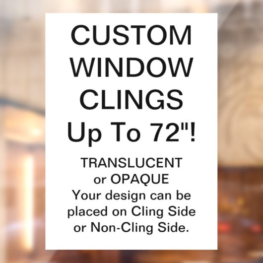 Aangepast venster met VOLLEDIG OPAQUE BLAD 8 x 11  Raamsticker (Vel 2)