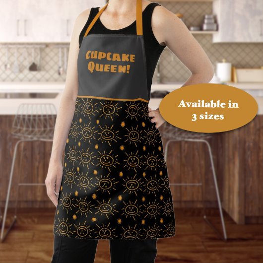 Aangepast ventilator Oranje handschrift Sun Patter Schort