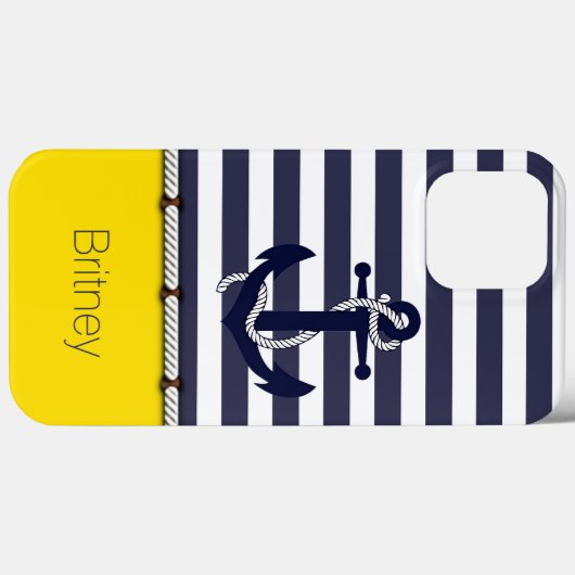 Aangepast ventilatorblauw blauw Stripe zomergeel Case-Mate iPhone Case (Achterkant (horizontaal))