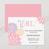 Aangepast ventilatormeisje met Baby shower Kaart (Voorkant / Achterkant)