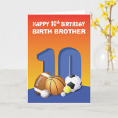 Aangepast verband geboorte Brother Boy 10th Birthd Kaart (Gele Bloem)