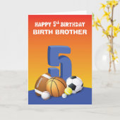 Aangepast verband geboorte Brother Boy 5th Birthda Kaart (Gele Bloem)