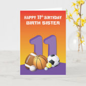 Aangepast verband geboorte zuster meisje 11e verja kaart (Gele Bloem)