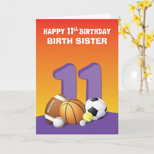 Aangepast verband geboorte zuster meisje 11e verja kaart (Gele Bloem)