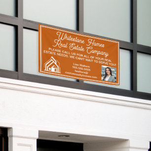 Aangepast Verbrand Oranje Vastgoedbedrijf Marketin Spandoek
