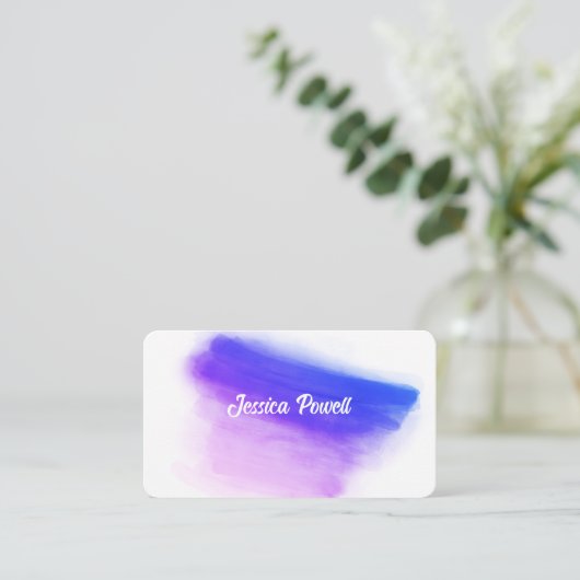 Aangepast verfontwerp voor paarse en witte waterve visitekaartje (Staand voorkant)