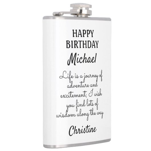 Aangepast verjaardagsbericht heupfles (Rechts)