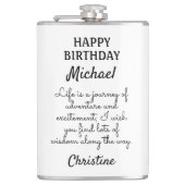 Aangepast verjaardagsbericht heupfles (Voorkant)