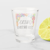 Aangepast verjaardagsbericht shot glas (Achterkant)