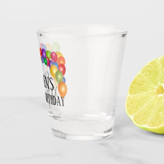 Aangepast verjaardagsbericht shot glas (Rechts)