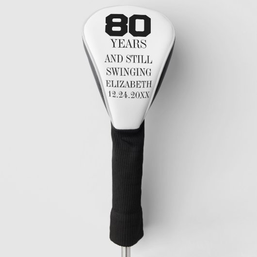 Aangepast verjaardagscadeau 40e 50e 60e 70e 80e 90 golfheadcover (Voorkant)